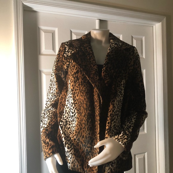 Saks Fifth Avenue Leopard Blazer Jacket - Picture 2 of 8
